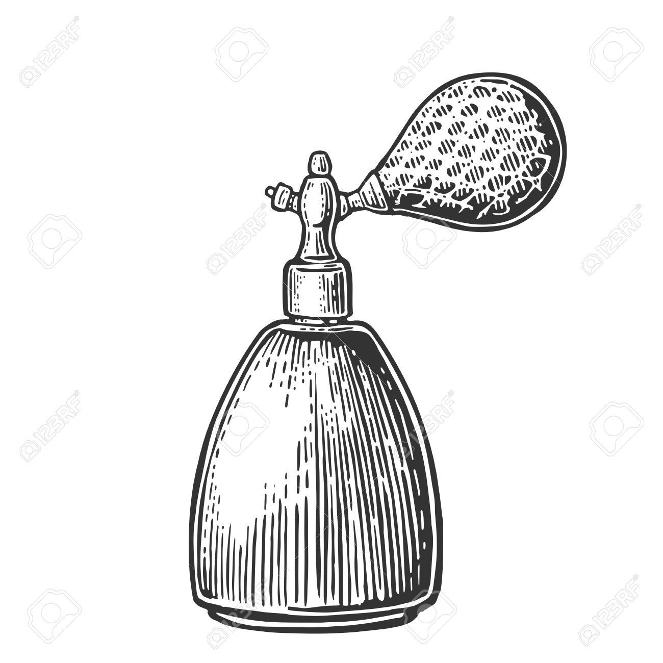 perfume bottle spray vector black illustrations on white
