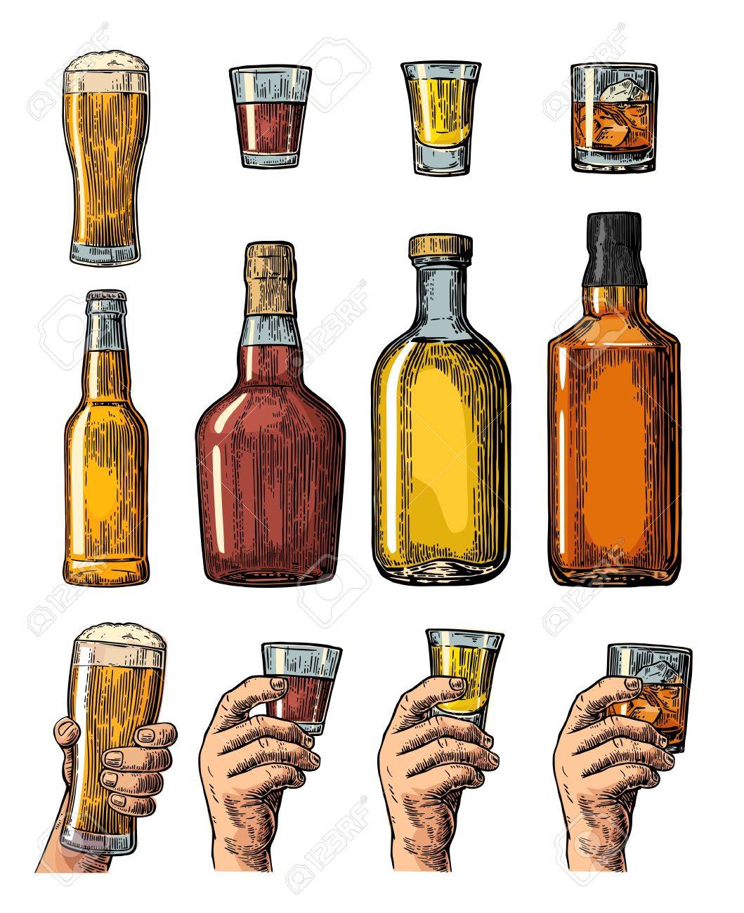 ボトル グラス ビール ウイスキー テキーラを持っている手とセットのアルコール飲料 ヴィンテージ色ベクトル ラベル ポスター パーティーへの招待状 誕生日のイラストを彫刻します 白い背景に分離 のイラスト素材 ベクタ Image ボトル グラス ビール ウイスキー テキーラを持っている手とセットのアルコール飲料 ヴィンテージ色ベクトル ラベル ポスター パーティーへの招待状 誕生日のイラストを彫刻します 白い背景に分離 のイラスト素材 ベクタ Image