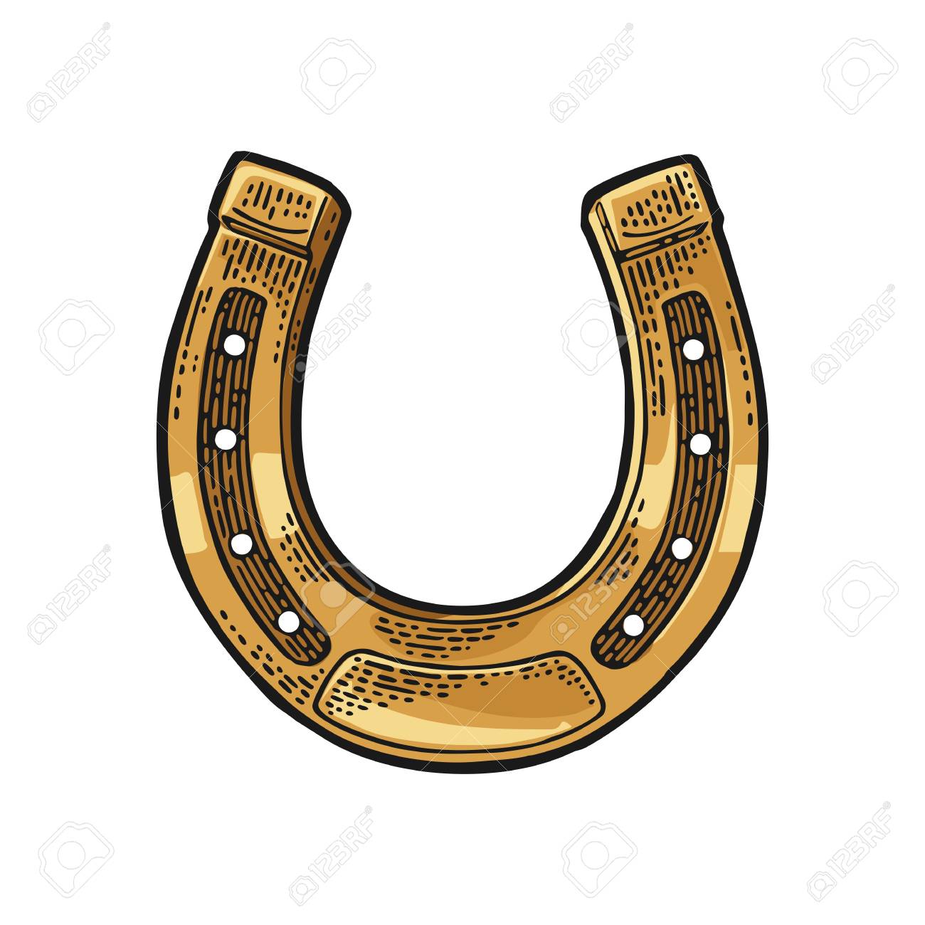 馬蹄形 ビンテージ ベクトル彫刻イラストのイラスト素材 ベクタ Image
