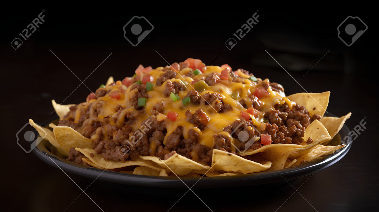 Nachos con queso y carne