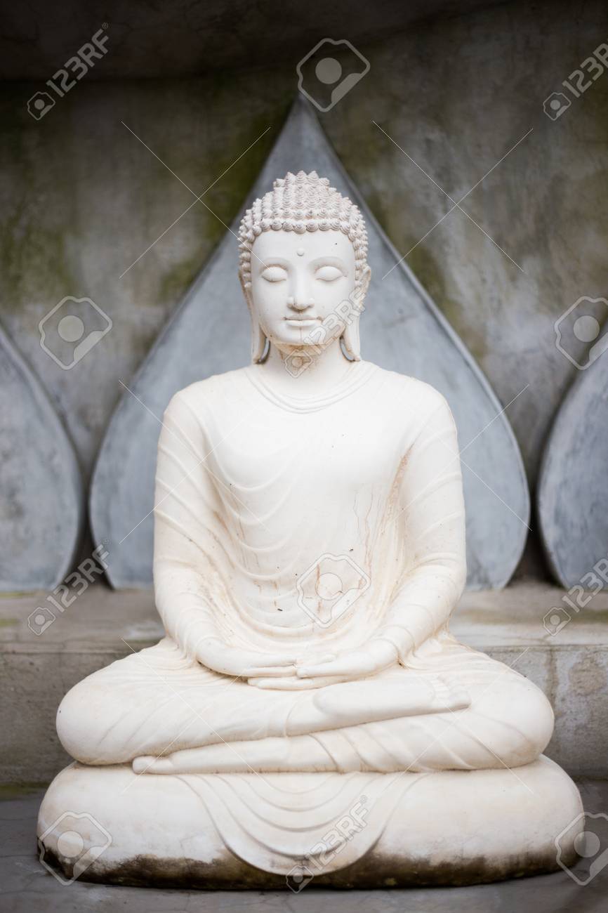 Sitting Buddha Ornament White