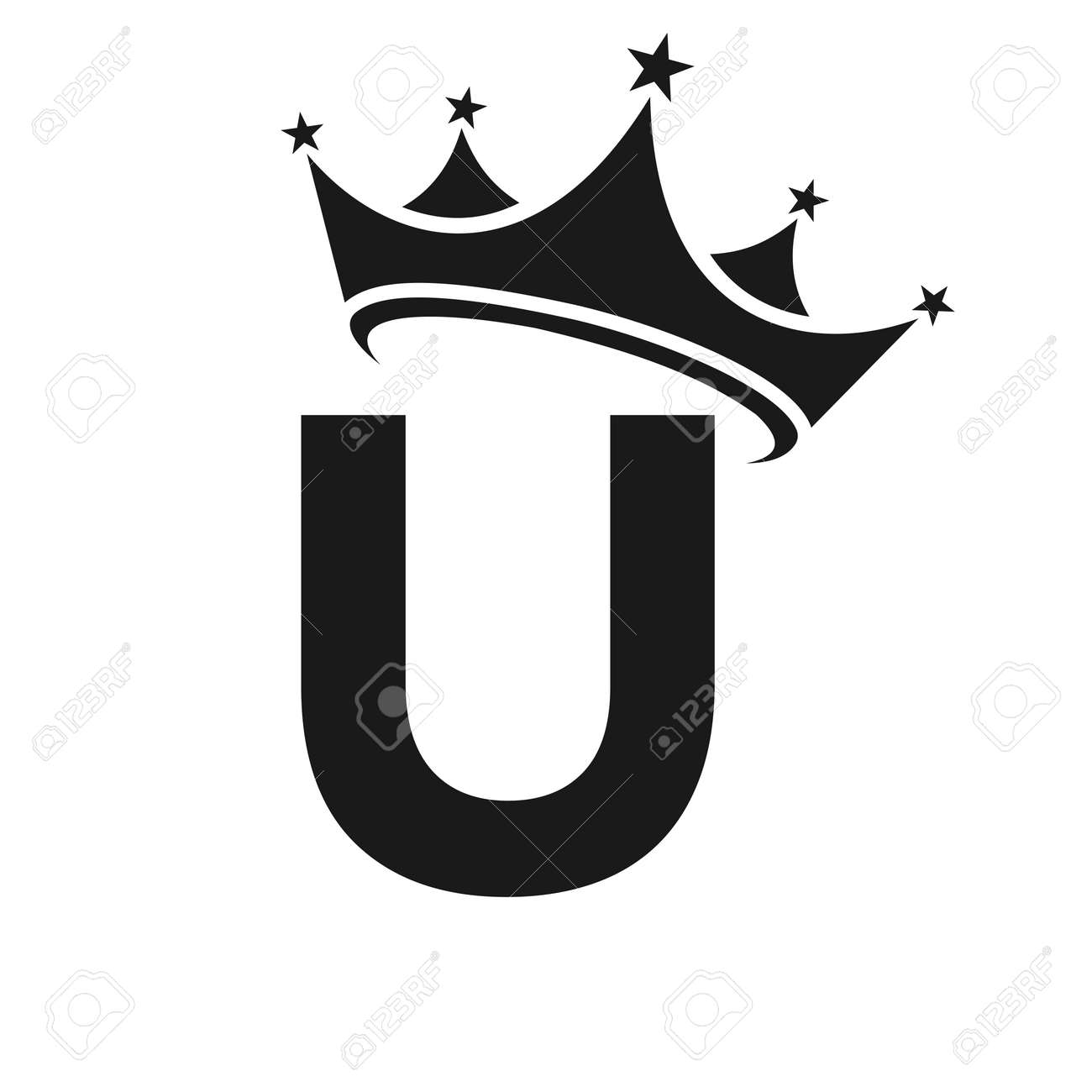 Letter U Crown Logo. Crown Logo On Letter U Vector Template For Beauty,  Fashion, Star, Elegant, Luxury Sign Royalty Free SVG, Cliparts, Vectors,  and Stock Illustration. Image 188651455., image size:1300x1300
