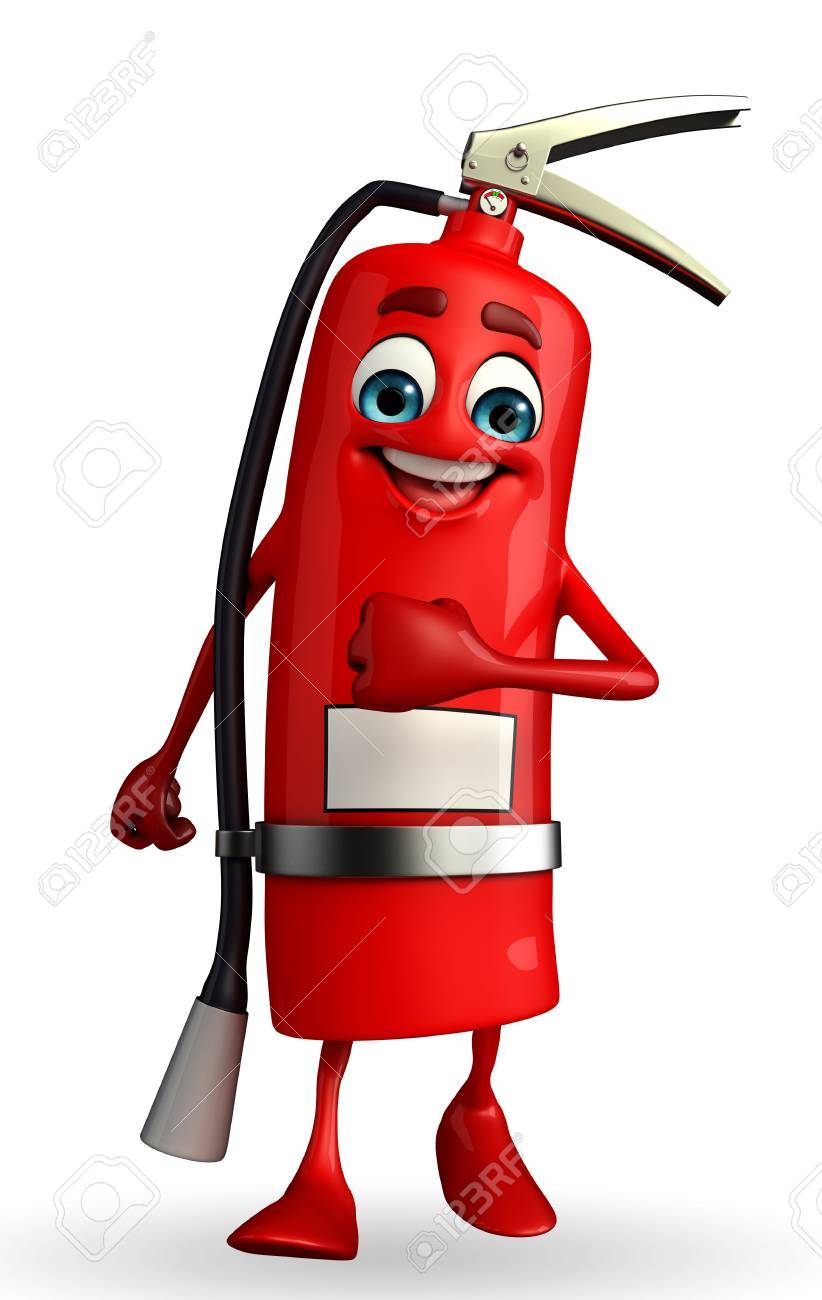 Cartoon Character Of Fire Extinguisher Is Walking Stock Photo Picture And Royalty Free Image Image 31141223