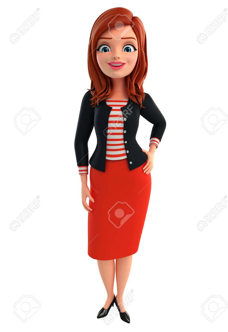 立ちポーズと企業の女性のイラスト の写真素材 画像素材 Image 31141037