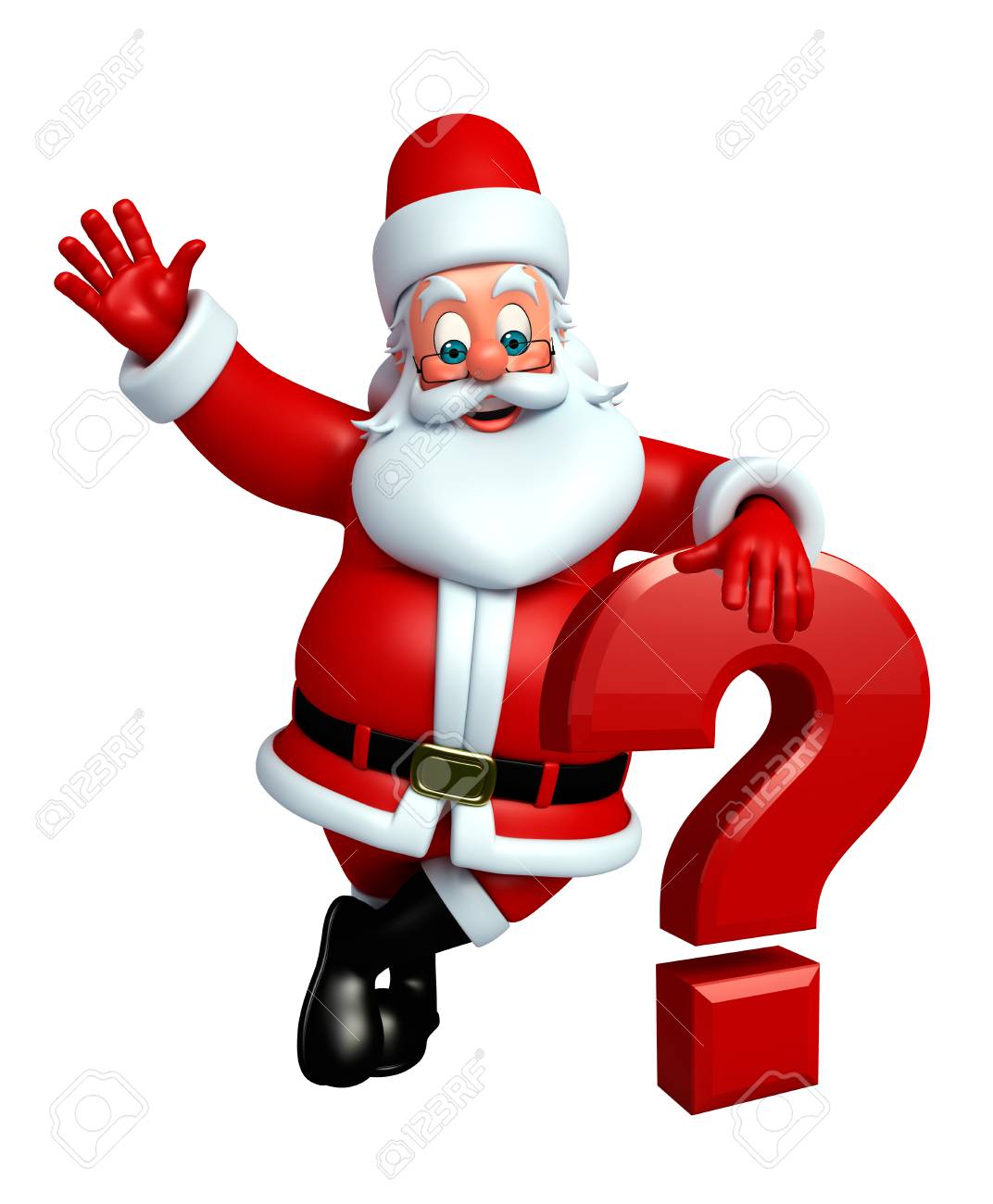 3d Rendered Illustration Of Santa Claus With Question Mark Stock Photo,  Picture and Royalty Free Image. Image 45096068., image size:1072x1300