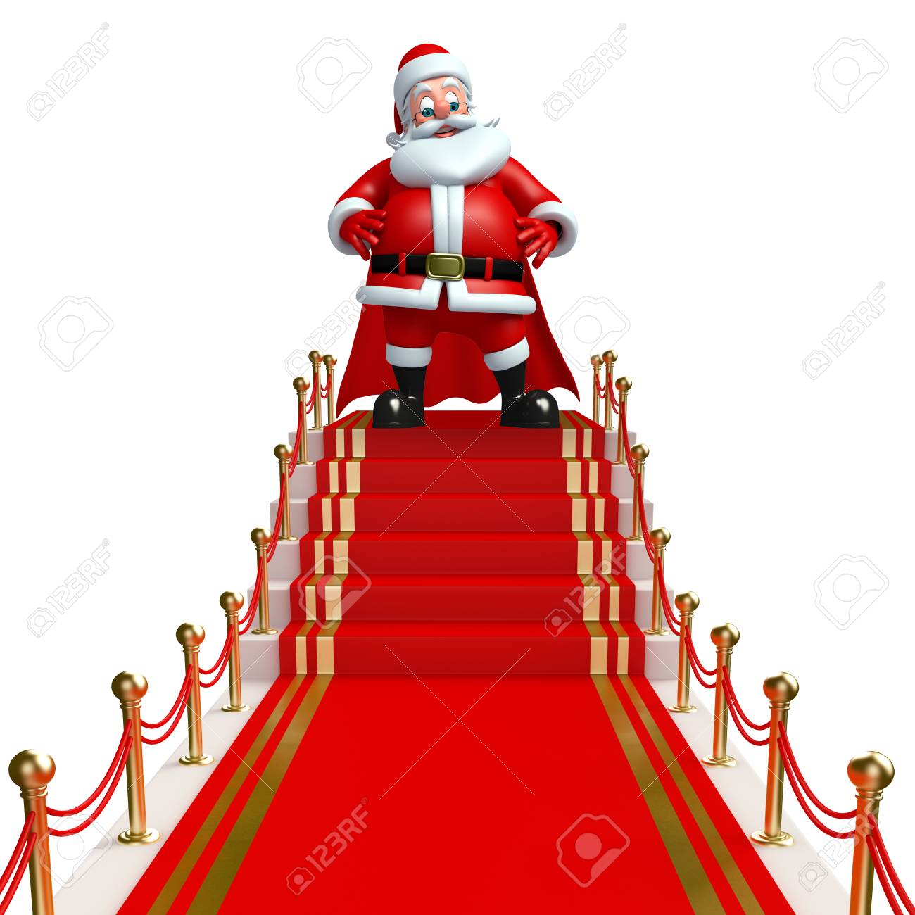3d Rendered Illustration Of Santa Claus On Red Carpet Stock Photo Picture And Royalty Free Image Image 45099961