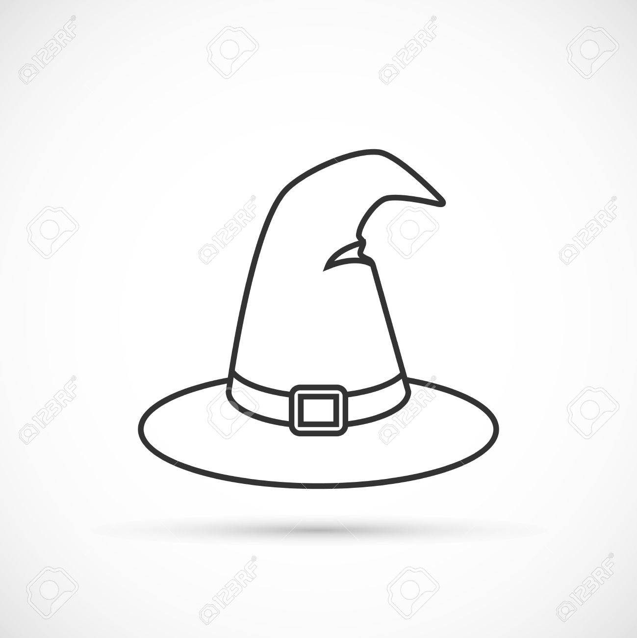 Witch Hat Outline Icon On White Background Royalty Free Cliparts