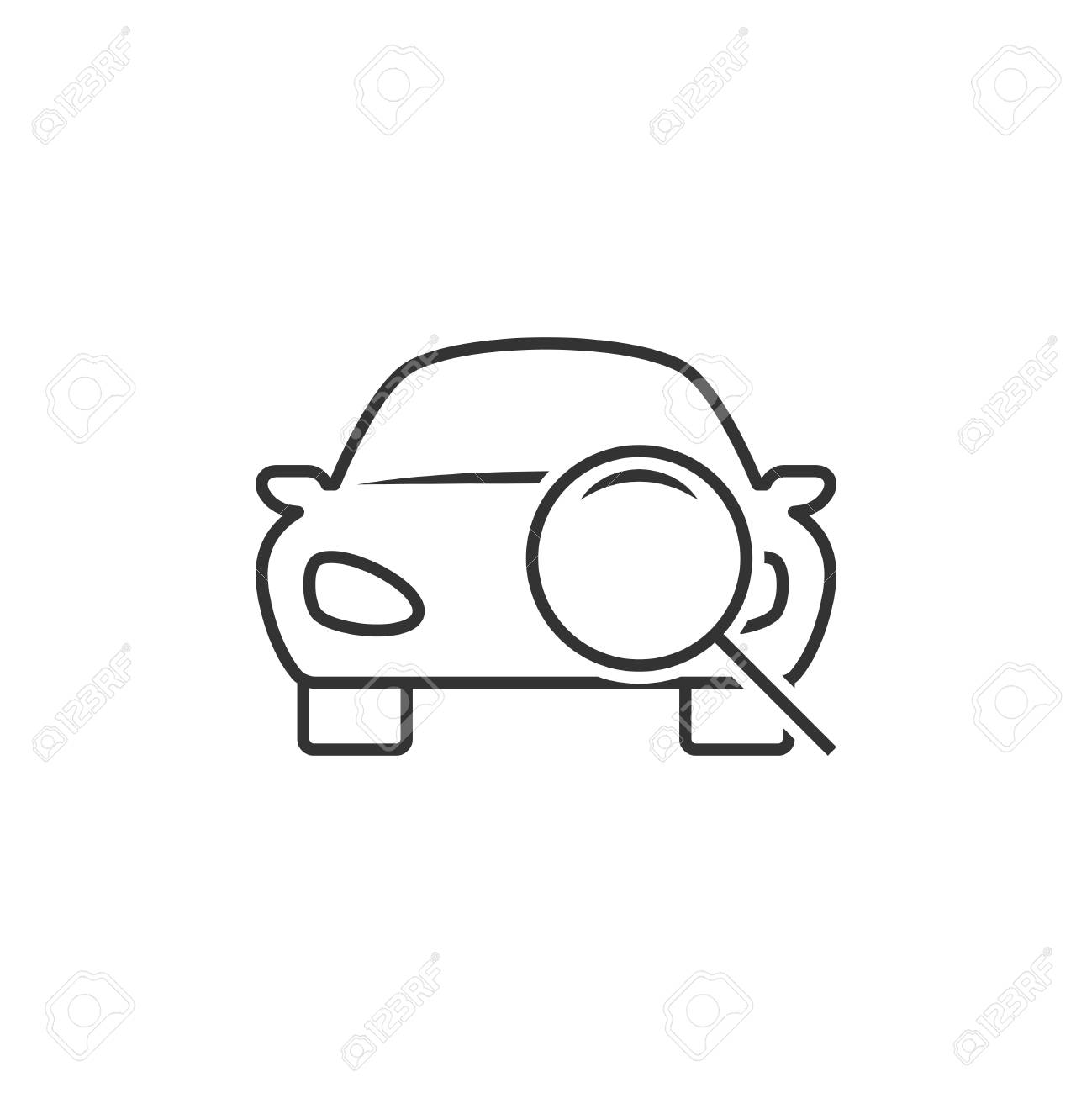 白い背景 ベクター グラフィックの車診断ライン アイコン のイラスト素材 ベクタ Image