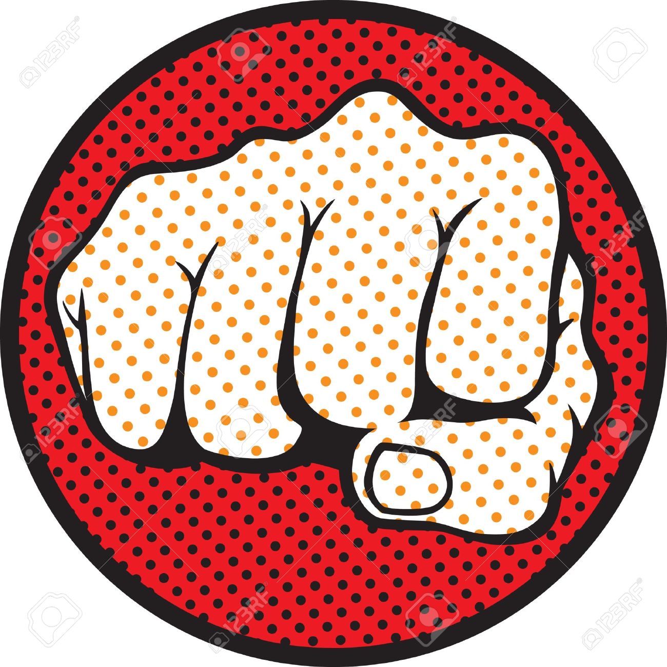 レトロなスタイルの拳イラストのイラスト素材 ベクタ Image