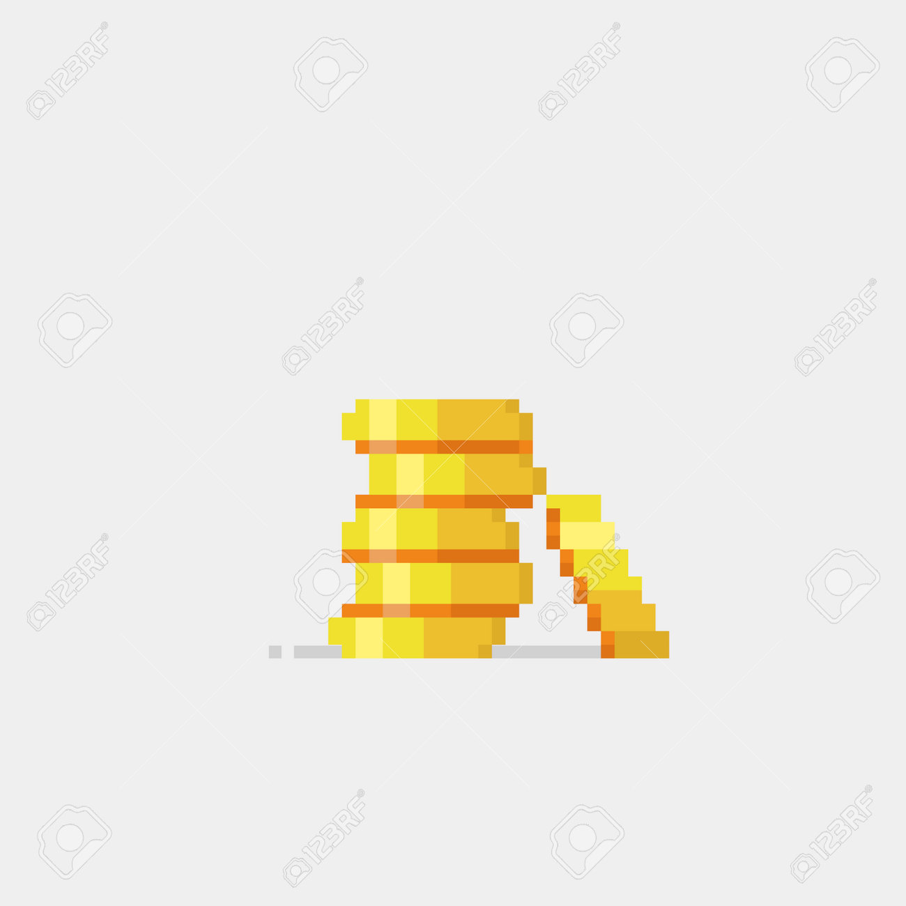 Coins Stack. Pixel Art Vector Illustration Isolated On White Background.  Royalty Free SVG, Cliparts, Vectors, and Stock Illustration. Image  204289821.
