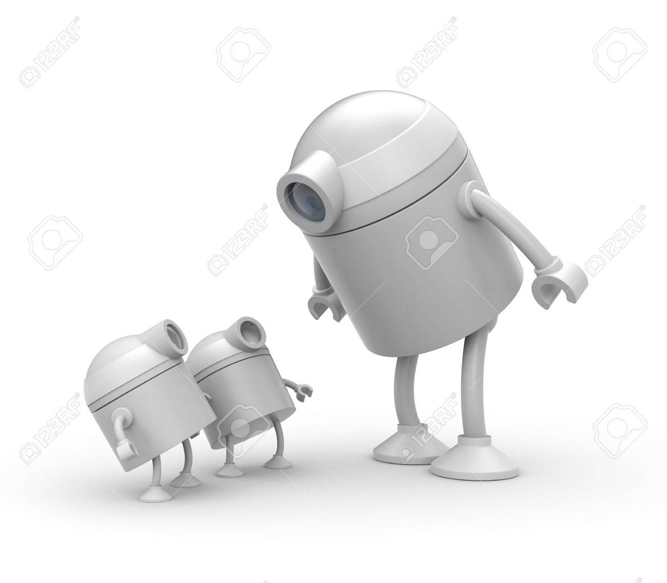 Roboter Familie Vater Und Sohne 3d Darstellung Lizenzfreie Fotos Bilder Und Stock Fotografie Image 65007568