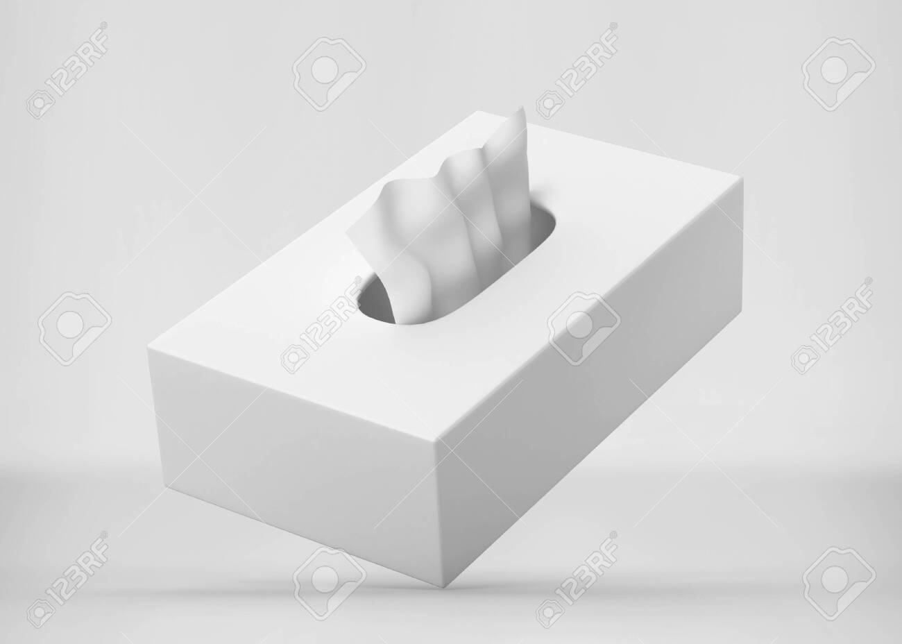 Download White Tissue Box Mockup 3d Render On Light Gray Background Stock Photo Picture And Royalty Free Image Image 137842226 PSD Mockup Templates