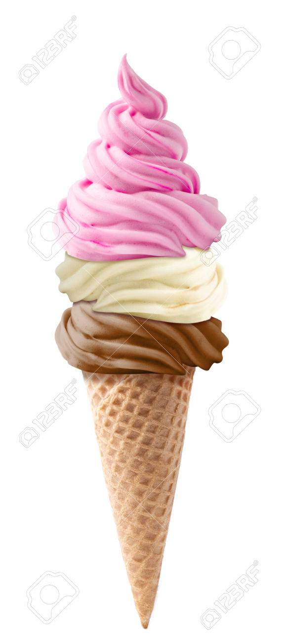 Verschiedene Sorten Eis In Einer Waffel Isoliert Auf Weißem Hintergrund  Lizenzfreie Fotos, Bilder Und Stock Fotografie. Image 42628537.