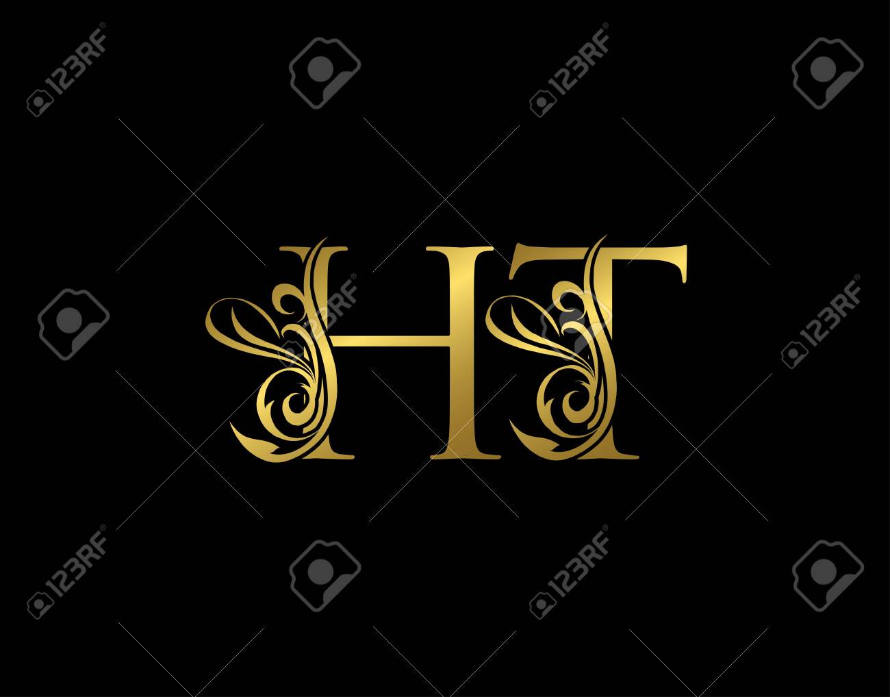 Gold H, T And HT Luxury Letter Logo Icon. Graceful Royal Style. Luxury  Alphabet Arts Logo. Royalty Free SVG, Cliparts, Vectors, and Stock  Illustration. Image 155106668.