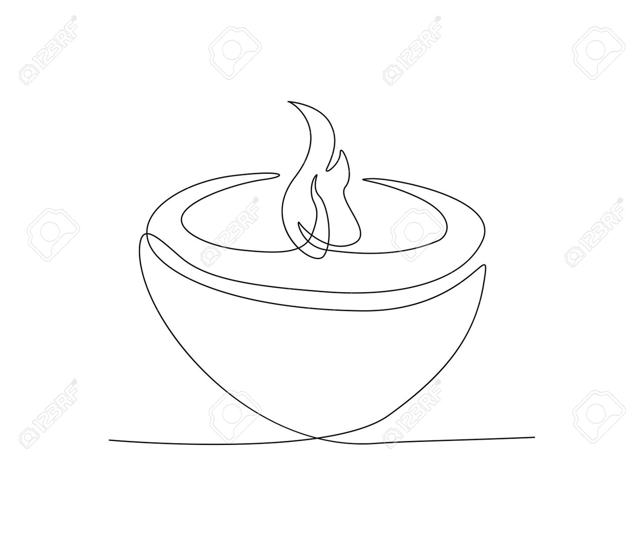 Continuous One Line Drawing Of Diya Lamp Light For Diwali Celebration.  Deepavali Oil Lamp Line Art Vector Design. Royalty Free SVG, Cliparts,  Vectors, and Stock Illustration. Image 195280818., image size:1300x1100