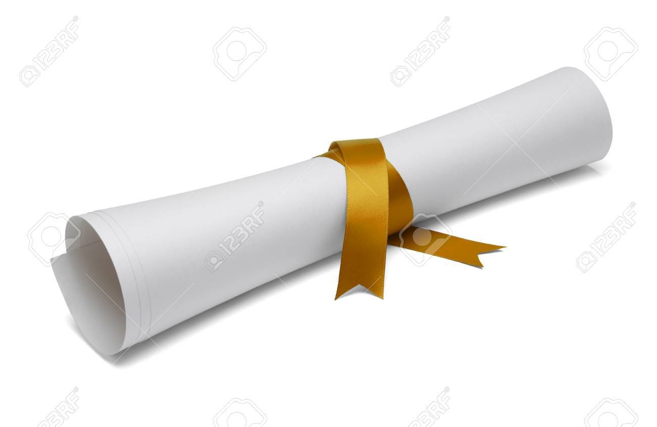 diploma tied with gold