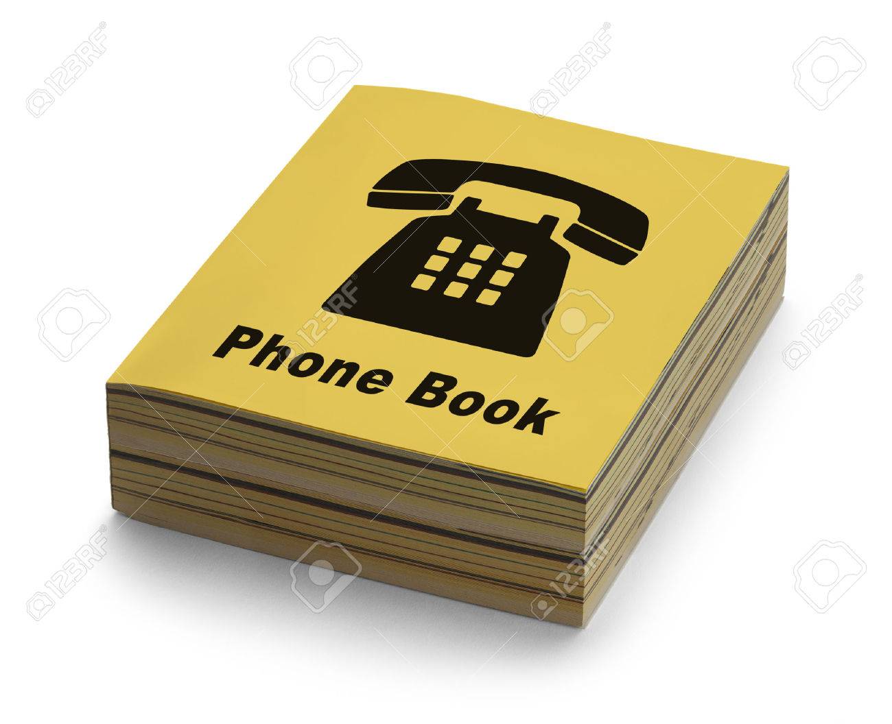 yellow phone book with black phone on cover isolated on white where can you get a phone book