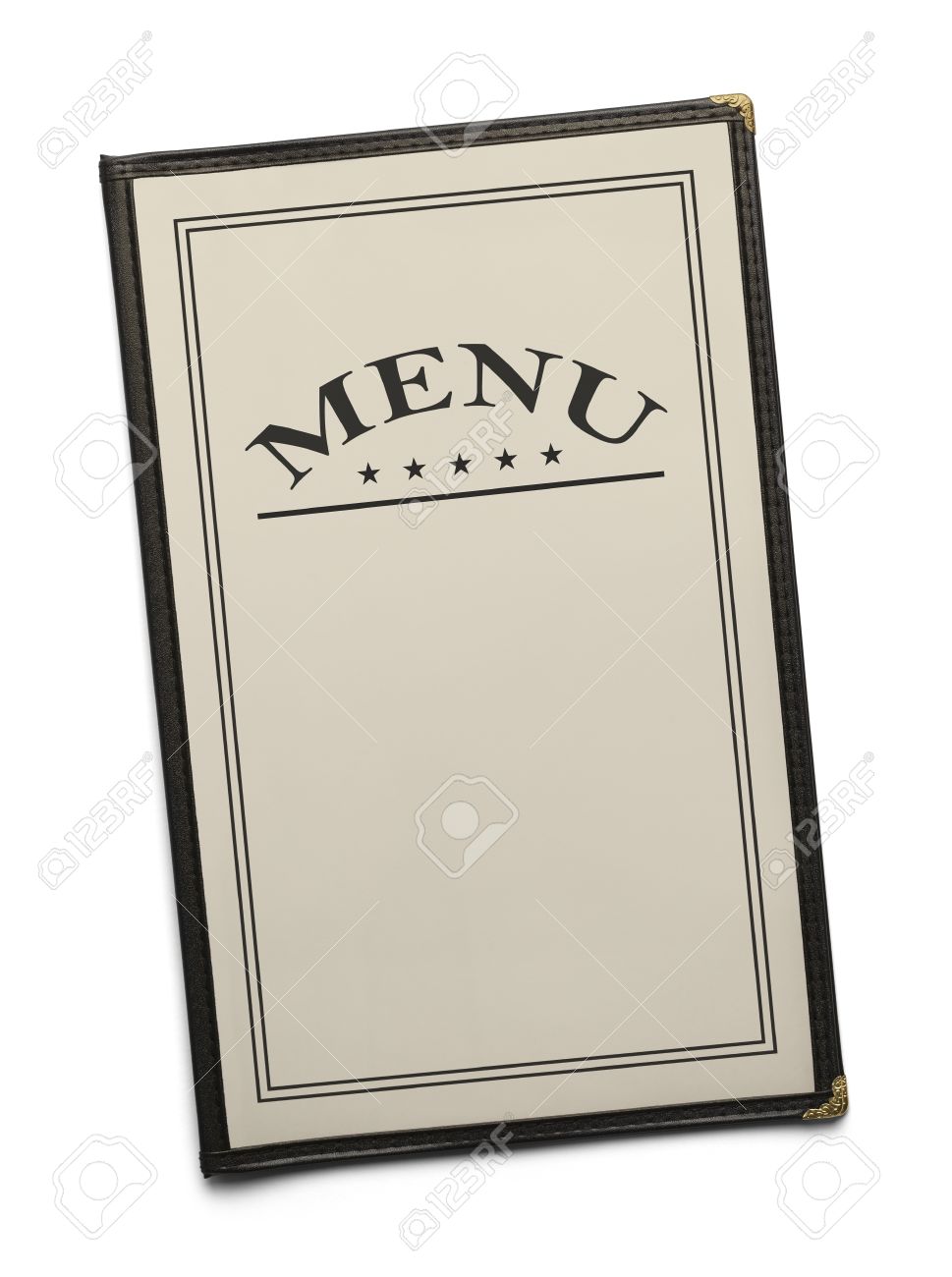 blank generic food menu with copy space isolated on white background blank food menu