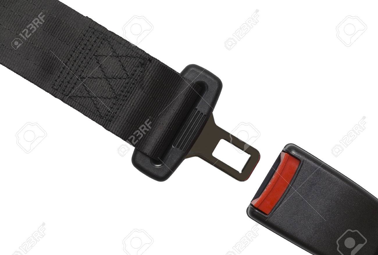 New Black Open Seat Belt Isolated on White Background. - 42101279 New Black Open Seat Belt Isolated on White Background. - 42101279