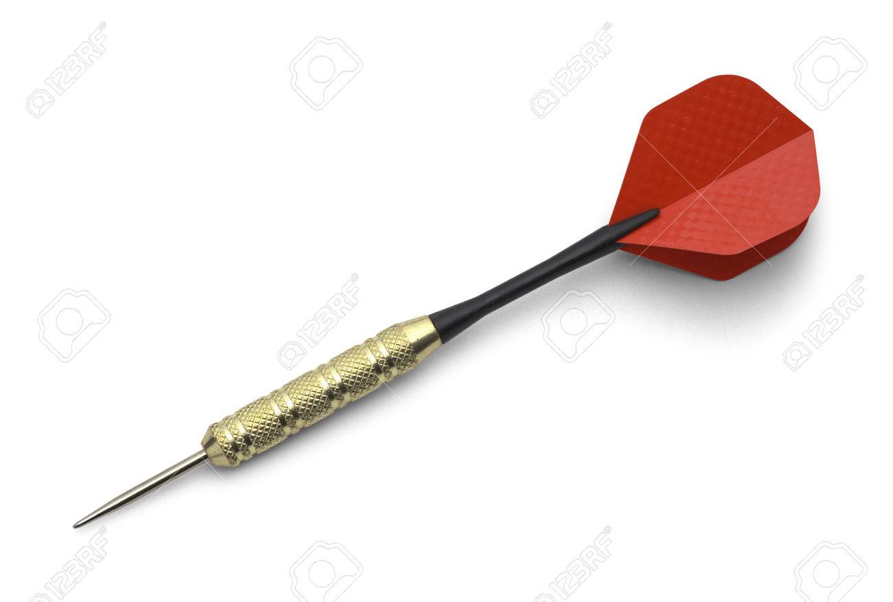 Single Red and Black Dart Isolated on White Background. - 45303169 Single Red and Black Dart Isolated on White Background. - 45303169