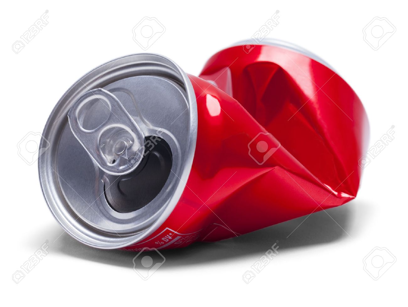 Empty Smashed Soda Pop Can Isolated on White Background. - 59180510 Empty Smashed Soda Pop Can Isolated on White Background. - 59180510