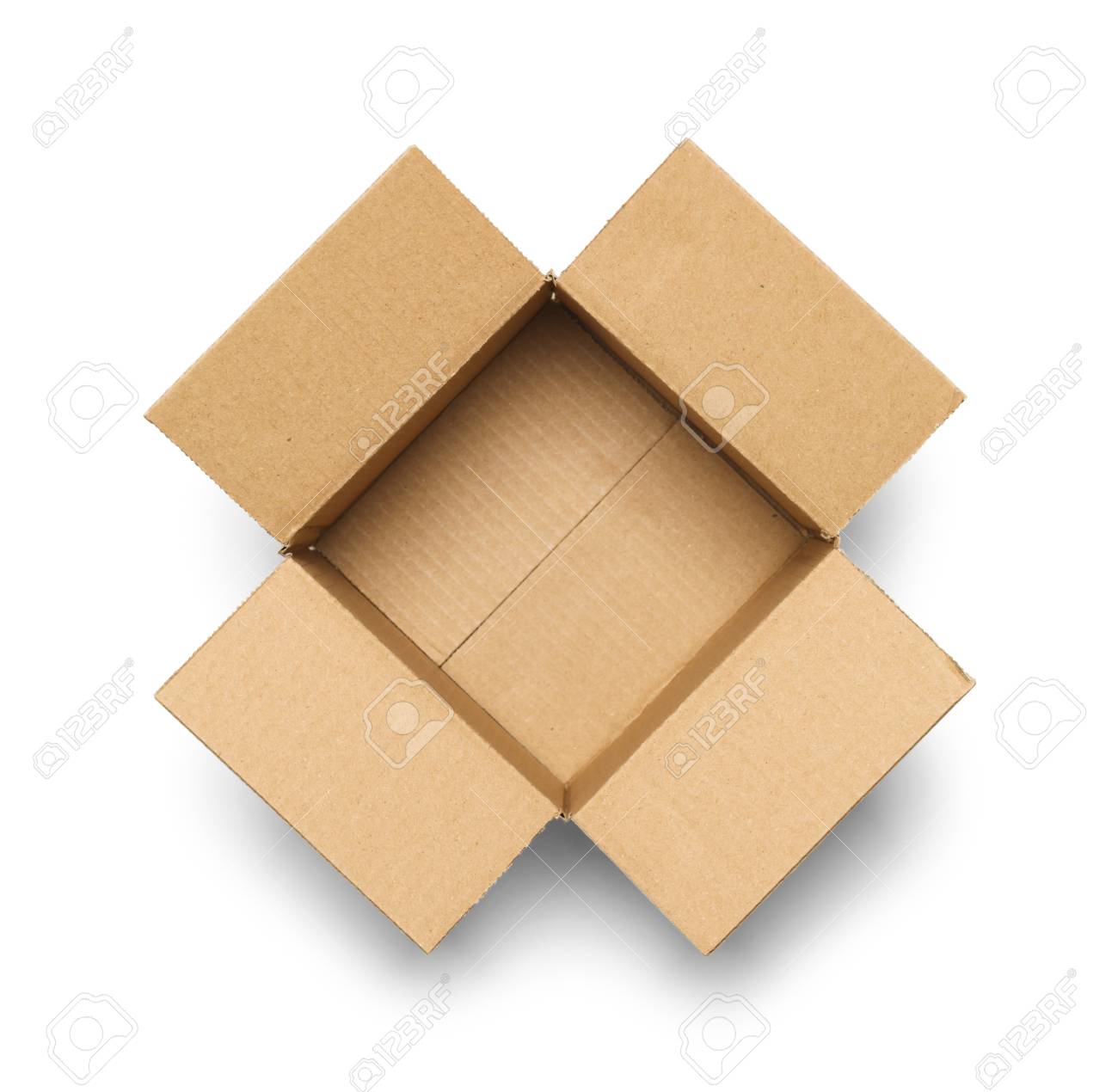 Ouvrez La Boite En Carton Vide Isole Sur Fond Blanc Banque D Images Et Photos Libres De Droits Image