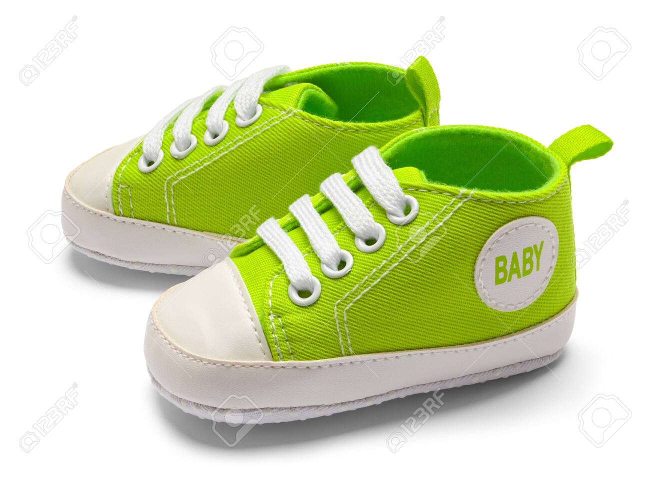 green baby shoes