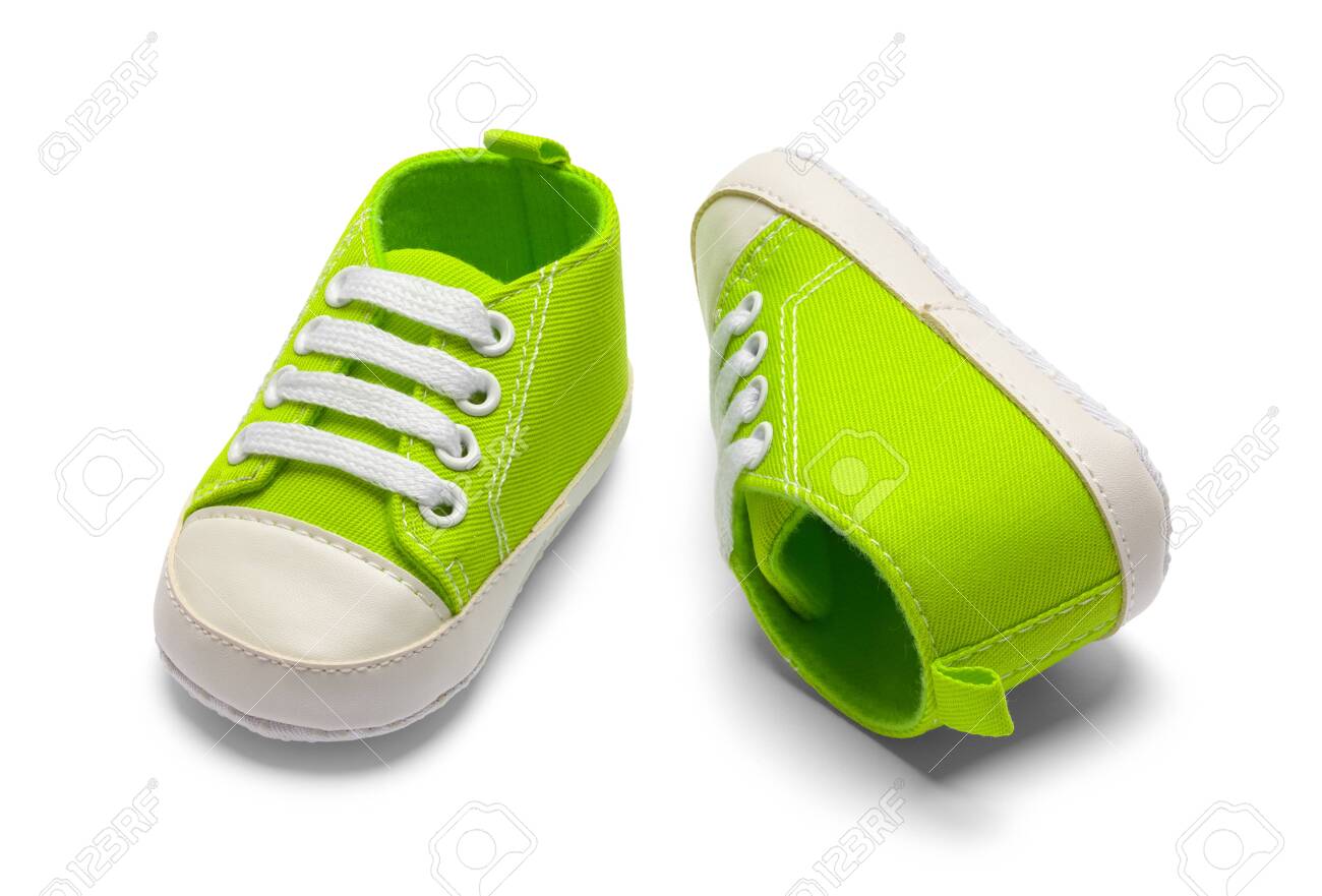 green baby shoes