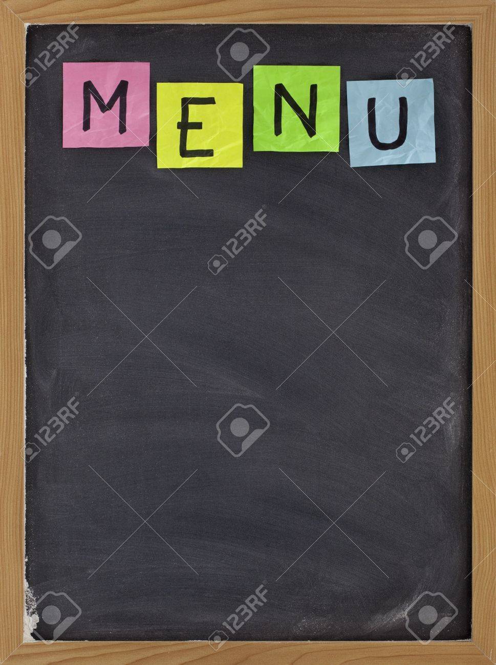 blank restaurant menu