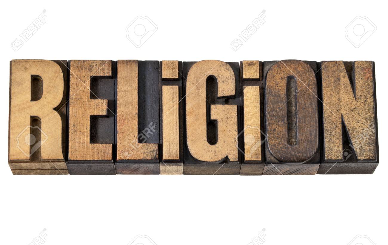 La Religión - Palabra Aislada En El Tipo De Cosecha De Madera De ...
