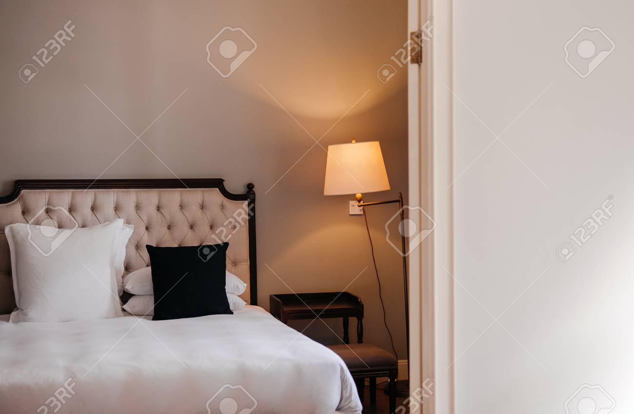 Mar 7 2014 Bangkok Thailand Colonial Vintage White Cozy Bedroom