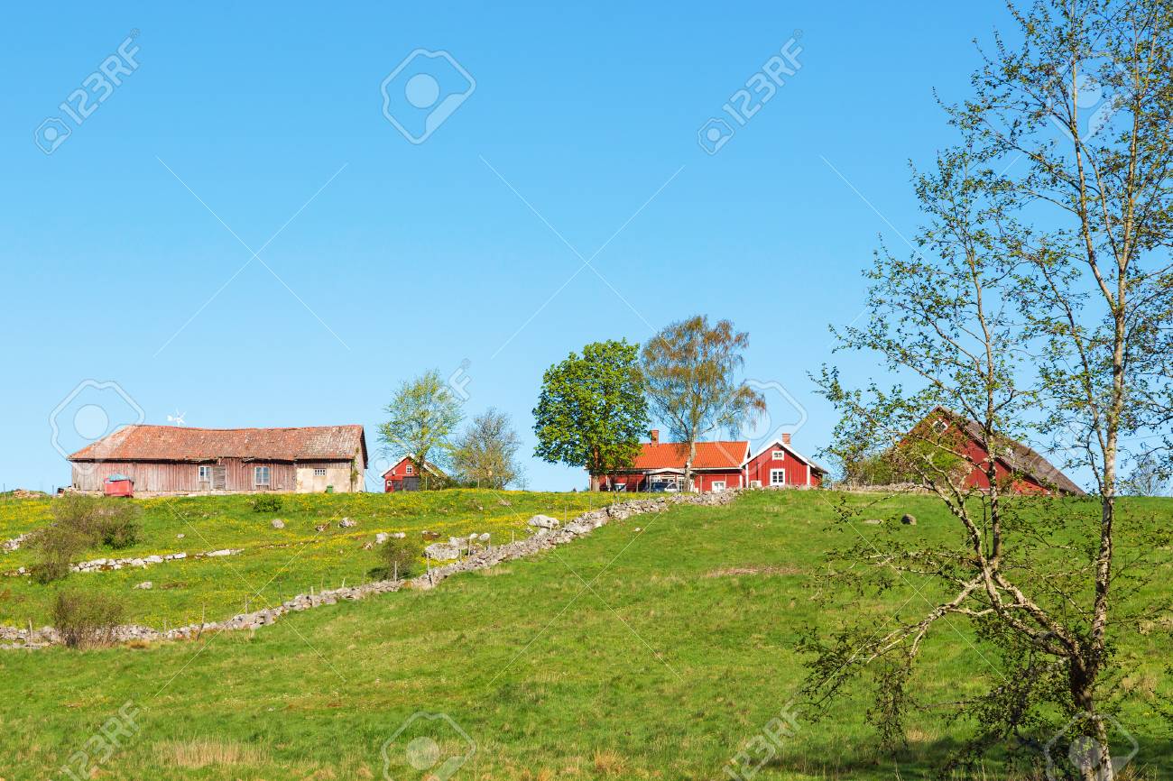 Old Farm On A Hill In The Rural Landscape Stock Photo Picture And Royalty Free Image Image 97214336