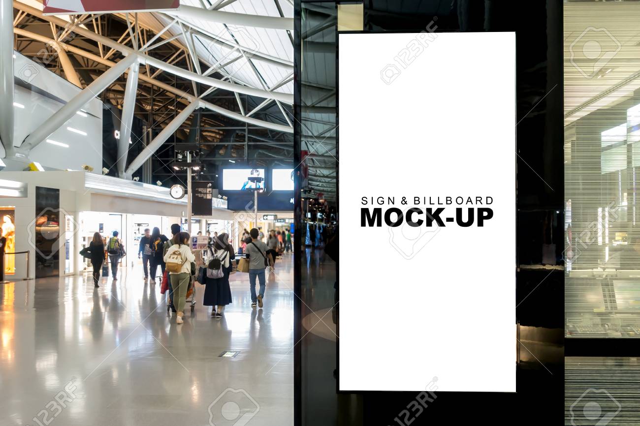 Download Mock Up Blank Signboard On Glass Panel For Information At Walkway Stock Photo Picture And Royalty Free Image Image 98924428