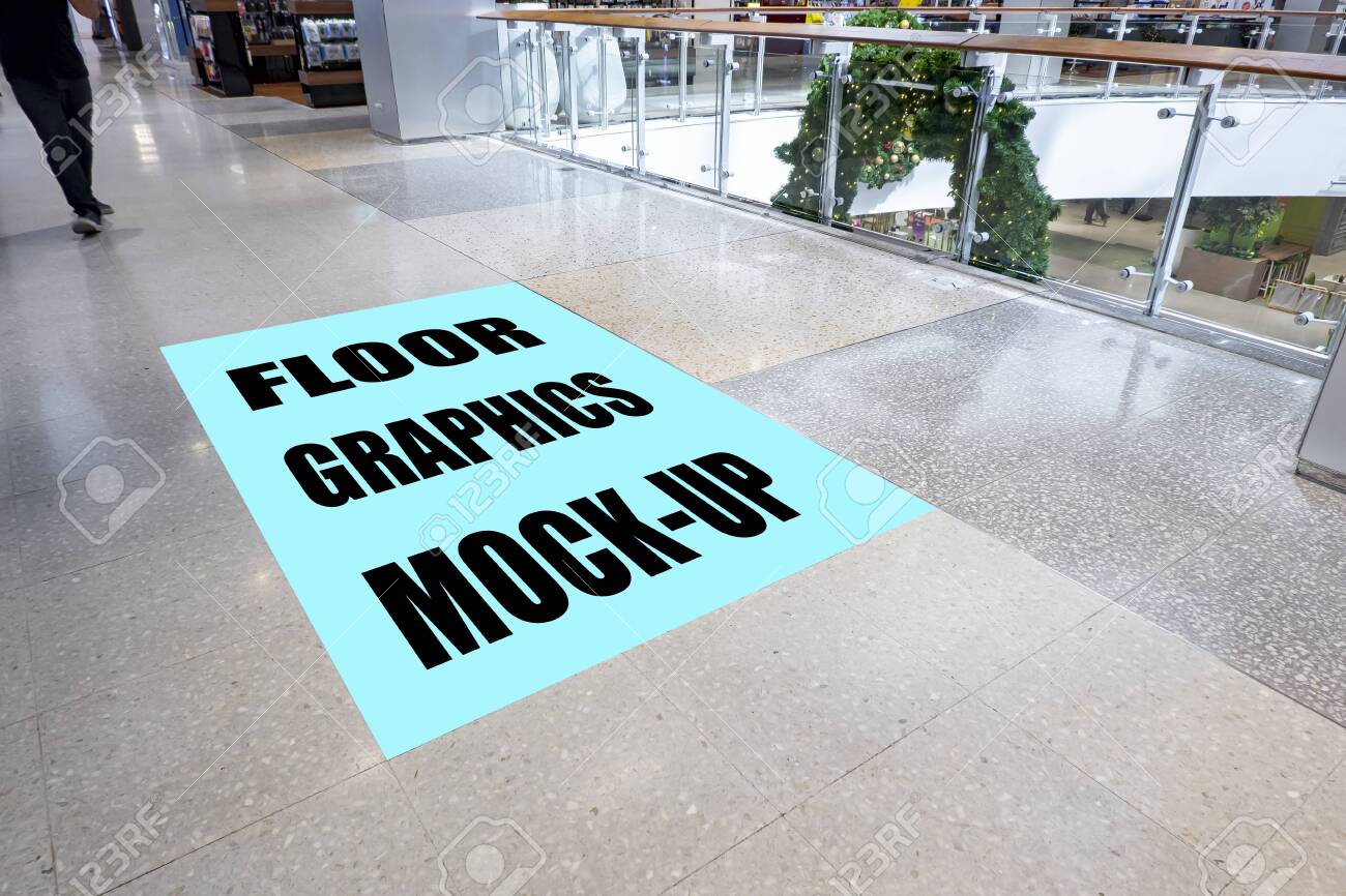 Download Mock Up Perspective Blank Vertical Screen On Floor With On Walkway Stock Photo Picture And Royalty Free Image Image 140408911