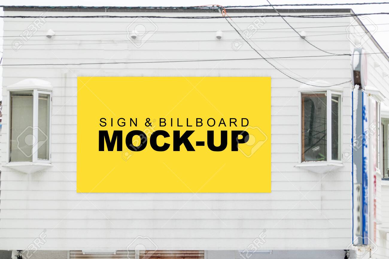 Download Mock Up Two Blank Outdoor Horizontal Billboard With Clipping Stock Photo Picture And Royalty Free Image Image 148555106