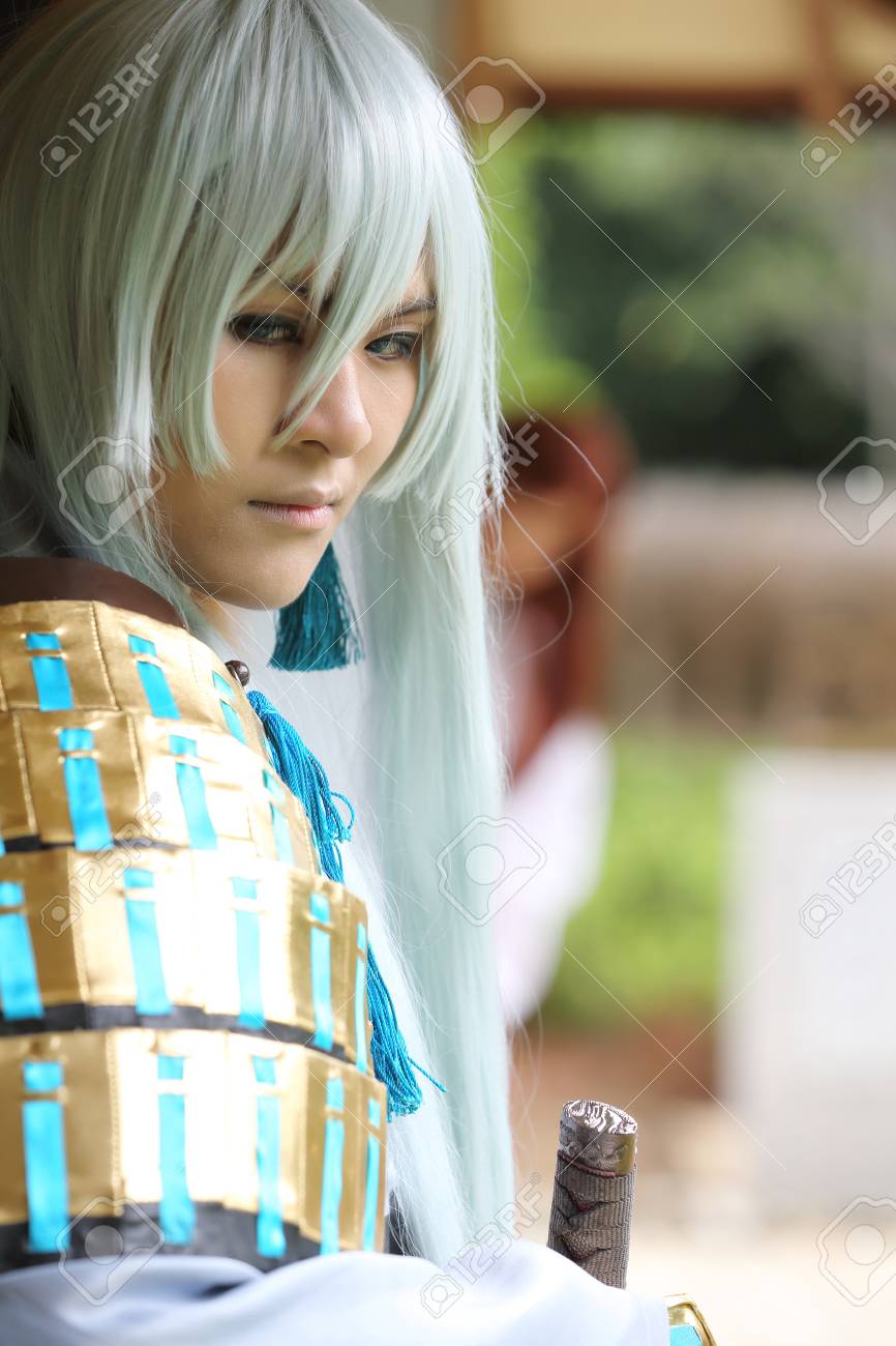 自然の中の戦国コスプレイヤー の写真素材 画像素材 Image