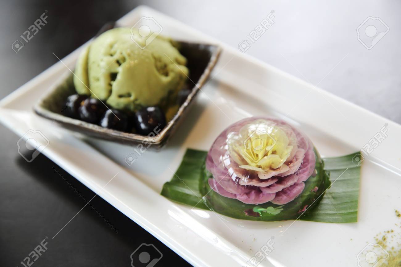 flower water cake the water drop dessert mochi mizu shingen mochi
