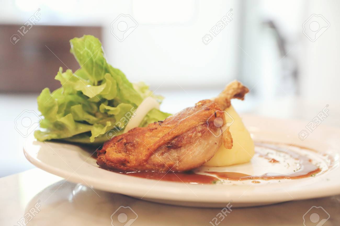 Confit De Canard Duck Confit With Vegetable Stock Photo Picture