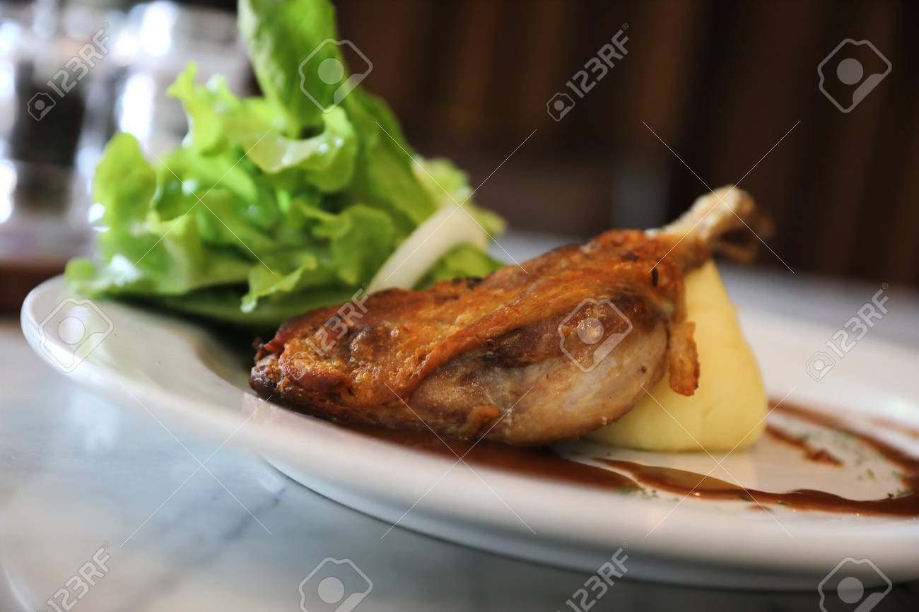 Confit De Canard Duck Confit With Vegetable Stock Photo Picture