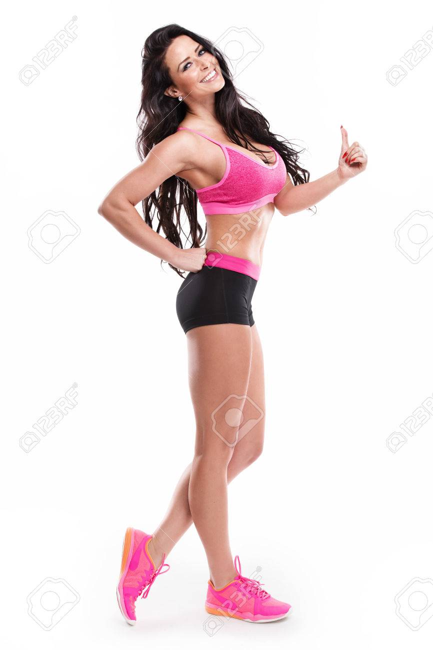 posing fitness woman isolated on white background - 51074719 posing fitness woman isolated on white background - 51074719