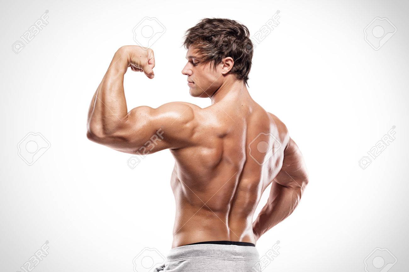 Strong Athletic Man Fitness Model Posing Back Muscles Triceps Stock Photo Picture And Royalty Free Image Image