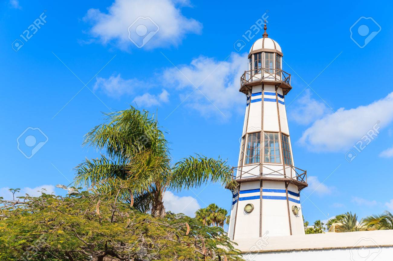 Lighthouse Tower In Puerto Del Carmen Seaside Town Lanzarote