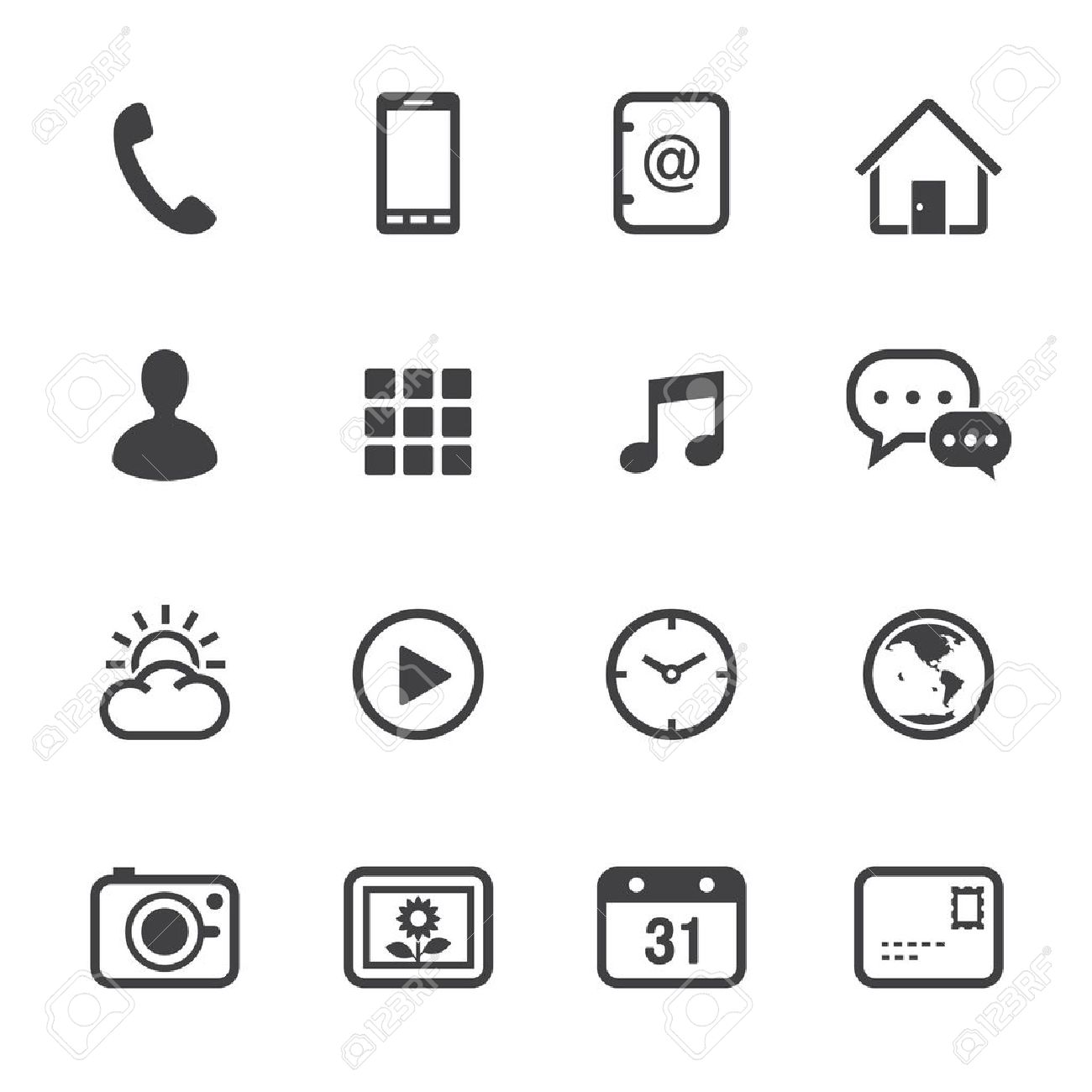 Handy Icons Mit Weissem Hintergrund Lizenzfrei Nutzbare Vektorgrafiken Clip Arts Illustrationen Image