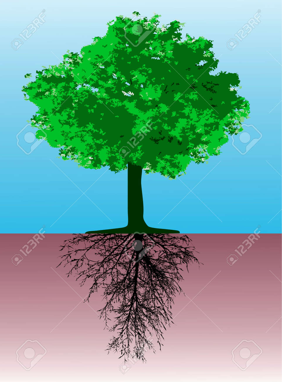 Tree with roots - This image is a vector illustration and can be scaled to any size without loss of resolution - 4231062 Tree with roots - This image is a vector illustration and can be scaled to any size without loss of resolution - 4231062