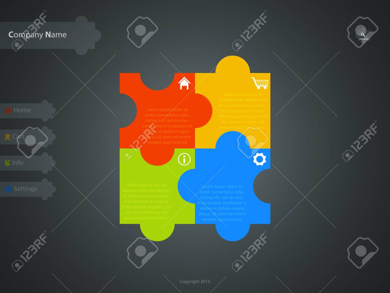 corporate website template creative jigsaw puzzle design royalty jigsaw puzzle design template