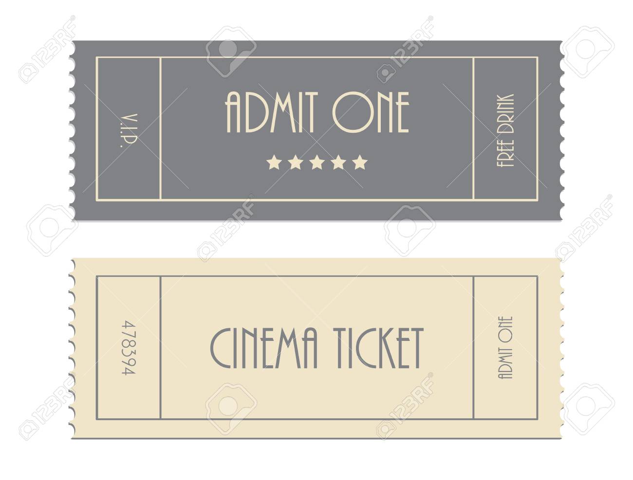 special vector ticket template admit one cinema ticket royalty