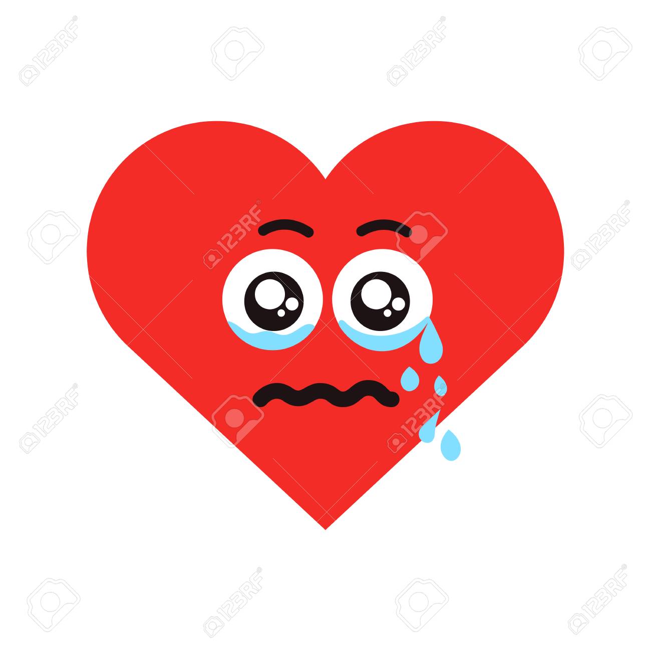 Crying Heart Vector Illustration Royalty Free Cliparts, Vectors ...