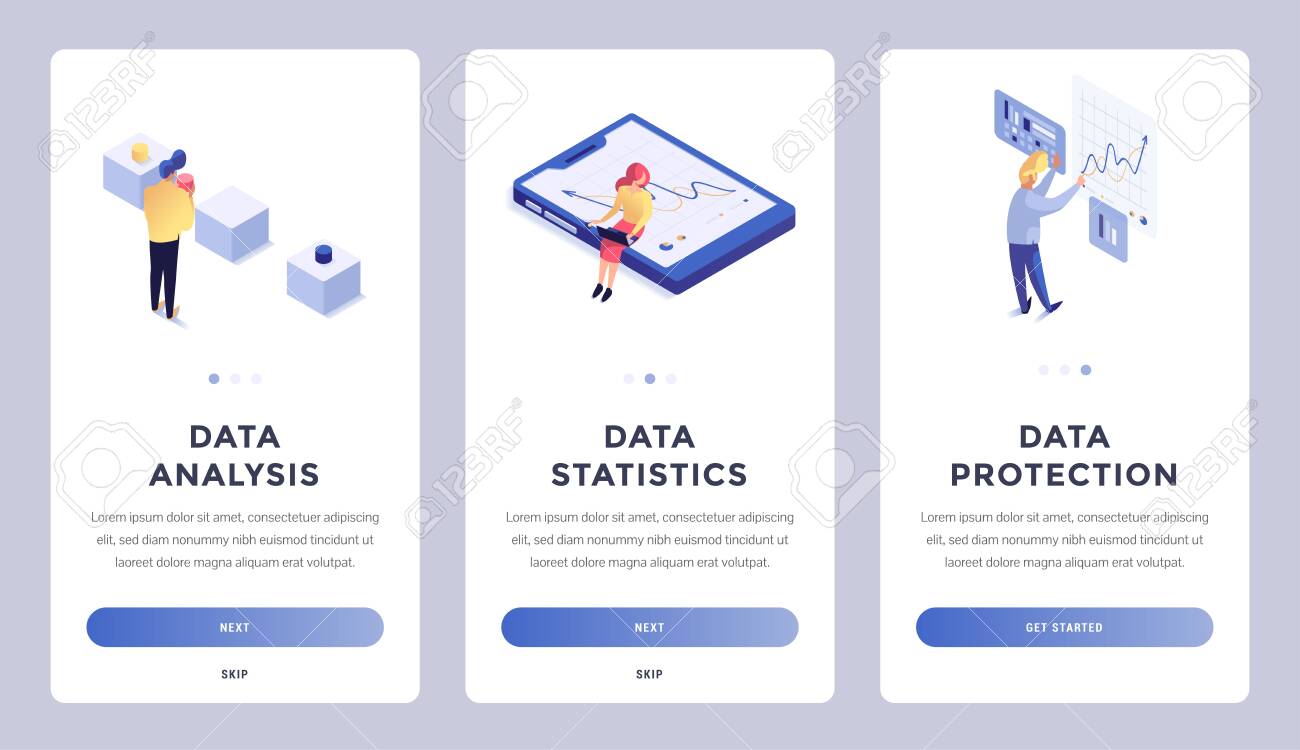 People analysing data and information on screen Vector Image