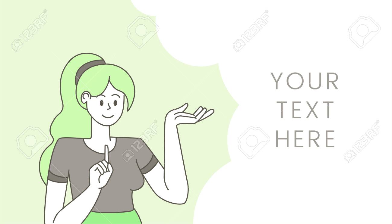 Woman with empty speech bubble illustration. Young sure girl.. Woman with empty speech bubble illustration. Young sure girl..