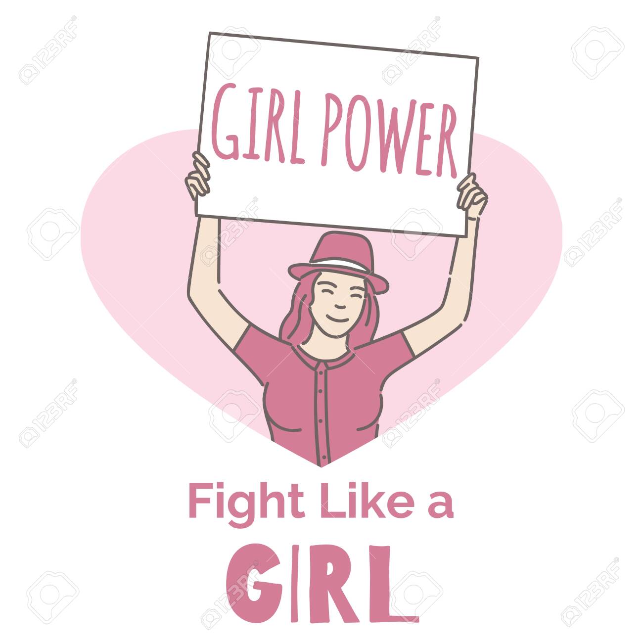 Feminism vector banner template. Activist, girl power, fight.. Feminism vector banner template. Activist, girl power, fight..